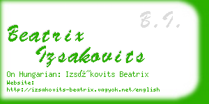 beatrix izsakovits business card